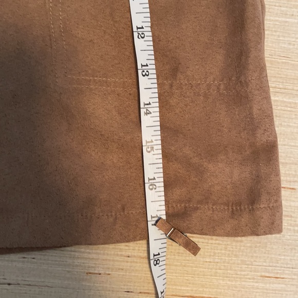 METAPHOR | Faux Suede Snap Front Skirt - Picture 4 of 8